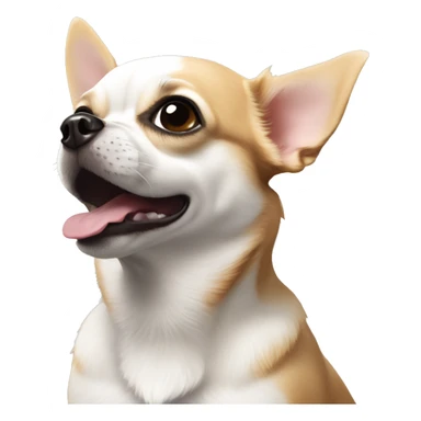 Perro Chihuahua blanco y negro, gordito y  alegre  sticker