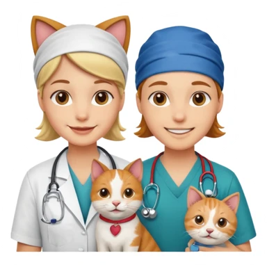 doctors with bandanas cat or dog sticker