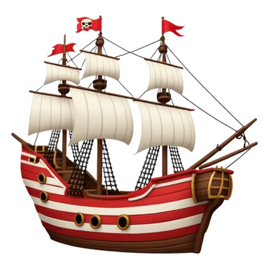 red and white lines pirate ships sticker