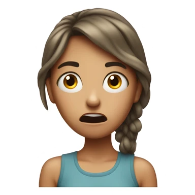 a girl who is horrified and experiences a cringe sticker