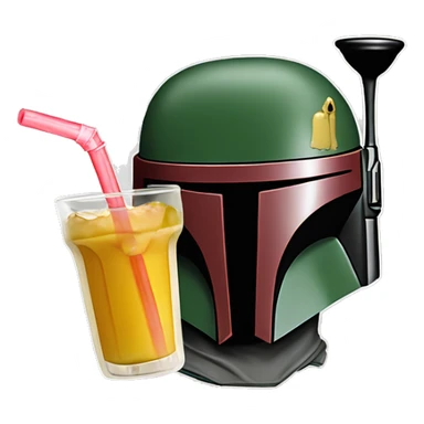 Boba fett drinking boba sticker