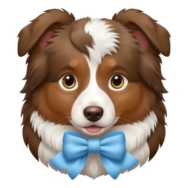 Australian shepherd with a light blue bow  sticker