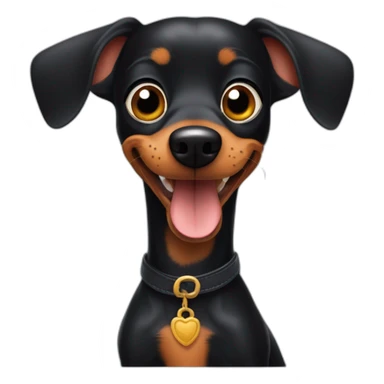 black dog dachshund in barbicore style sticker