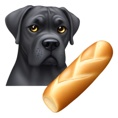 Cane corso dog eating baguette  sticker