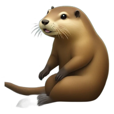 Loutre sur un capibara sticker