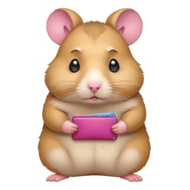 cartoon-style hamster melancholy expression poor with empty pockets sticker