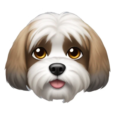 A white Shitzu with brown fur around her mouth, and a little bit of dark grey fur on her eyes and ears. sticker