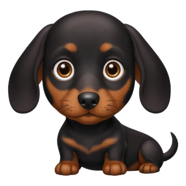 Perro salchicha negro enano sticker