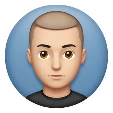 man with buzzcut sticker