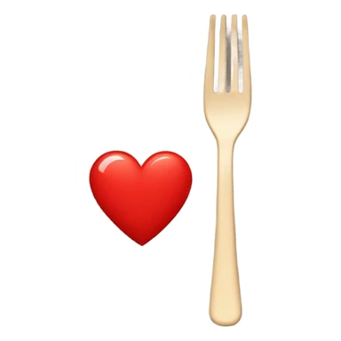 beige fork with broken red heart on its right  sticker