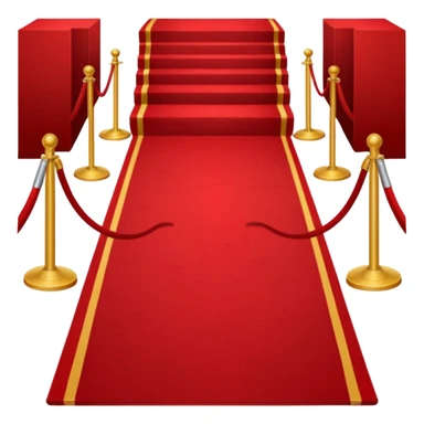 Minimalist emoji-style sticker of a blood-red carpet shaped like a thick trail or drop, flat vector design, no shadows. sticker