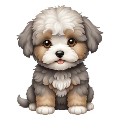 Grey  cute maltipoo puppy sticker