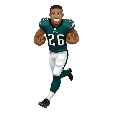 Philadelphia Eagles running back Saquon Barkley number 26 with eagle wings flying sticker