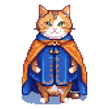 a very smart cat with a blue cape sticker