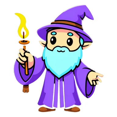 wizard hand casting spell with glowing magic wand sticker