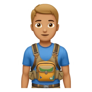 man with waist bags sticker