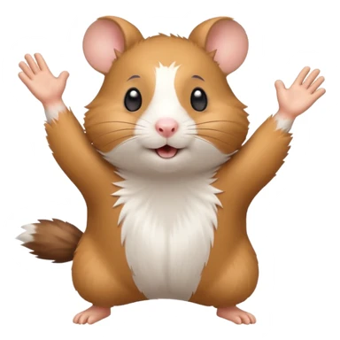 Hamster running away with arms up in the air sticker
