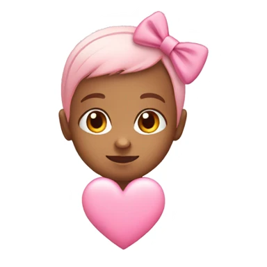 pink heart with a baby pink bow sticker
