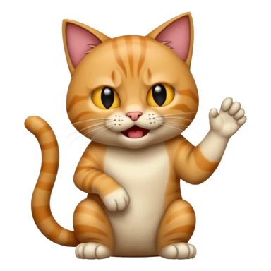 gato scratching and mad realistic sticker