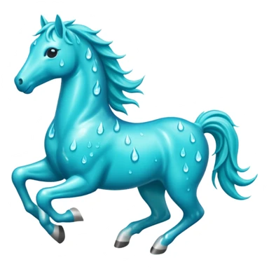 Water Horses run With drops The color is turquoise  sticker
