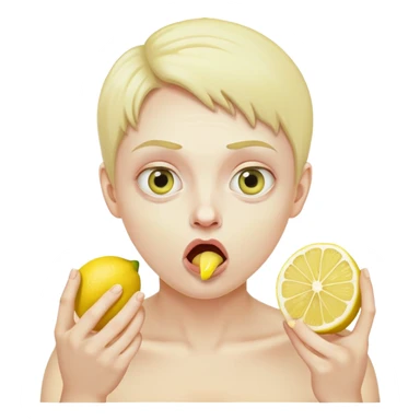 like with face eating lemon with face of terror sticker