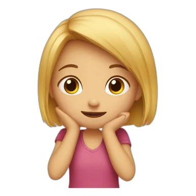 shy girl with hands in mouth  sticker