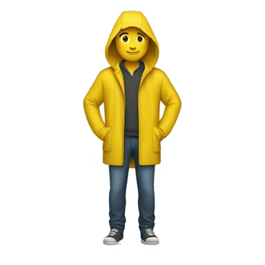 yellow raincoat without hood sticker