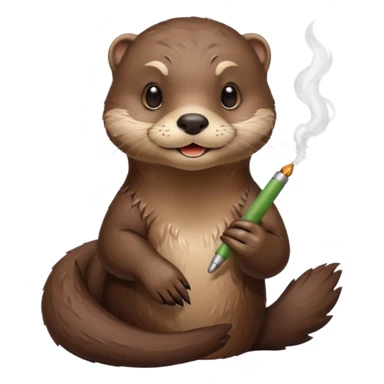 Cute female Otter smoking a joint sticker