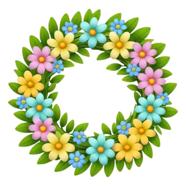 flower easter wreath, made exactly in a shape of an egg sticker