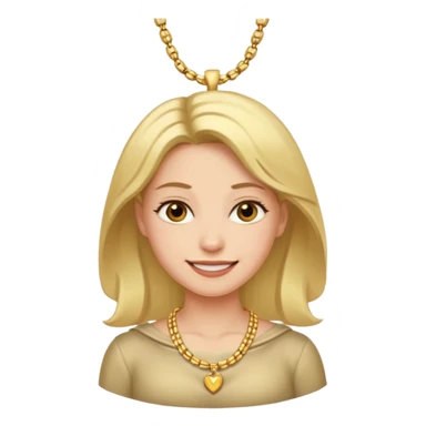 Female with Gold Necklace, fair skin, different expressions. sticker