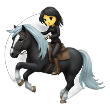 Emo girl riding a horse sticker