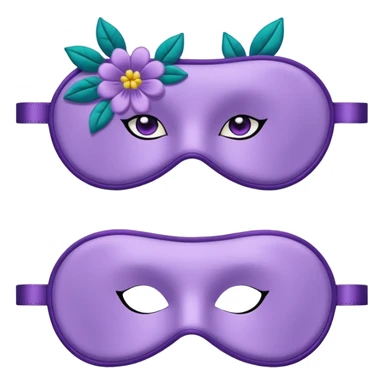 isolated silky sleep mask with a small embroidered flower sticker