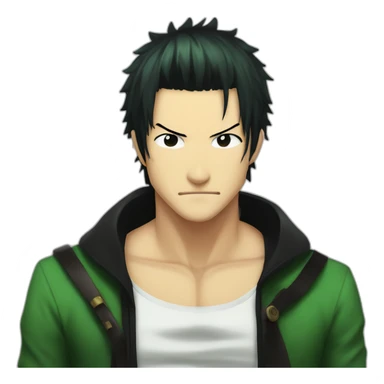 roronoa zoro with black hair sticker