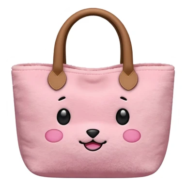 Aesthetic pink plush tote bag sticker