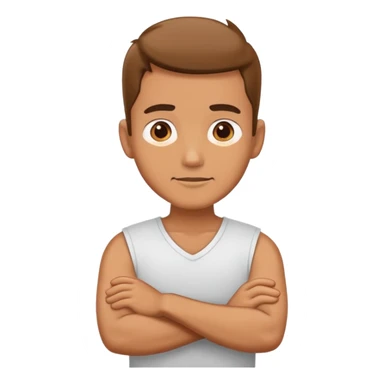 Man have his arms crossed around his neck sticker