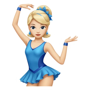 blue jazz style dance costume on blonde sticker