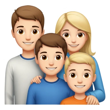 two teenage boys standing next to a 10-year-old girl, siblings sticker