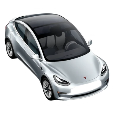 A Tesla Model Y parallel parking at a curb, from above sticker