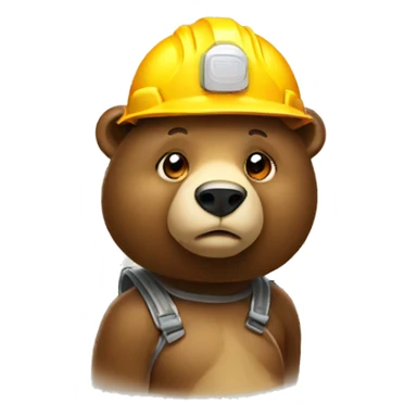 A bear with a hardhat sticker