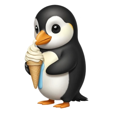 Penguen dondurma yiyor sticker