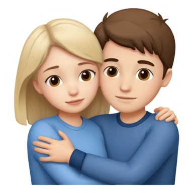boy and girl hugging sticker
