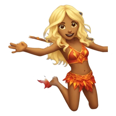 Fire dancing blonde faerie  sticker