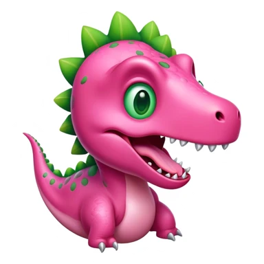 pink dinosaur sticking her tongue out sticker
