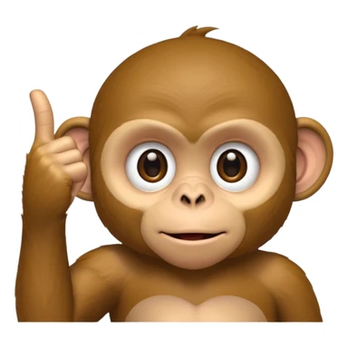 A monkey pointing is eyelid down with one finger sticker