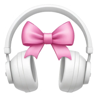 White headphones with pink bows on the sides sticker