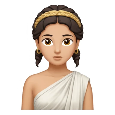 ancient greek woman with dark hair tied back sticker