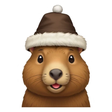 a capybara in a New Year's hat sticker