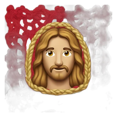 drapeau rouge avec la tete de jesus au milieu sticker