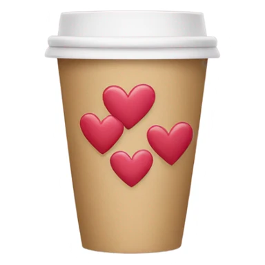 Coffee cups with hearts sticker