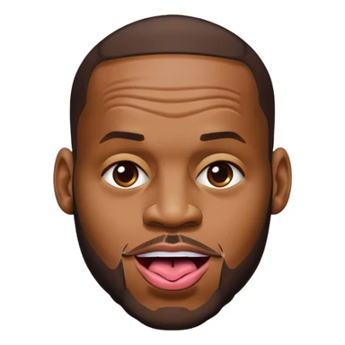 Lebron James sticking tongue out sticker